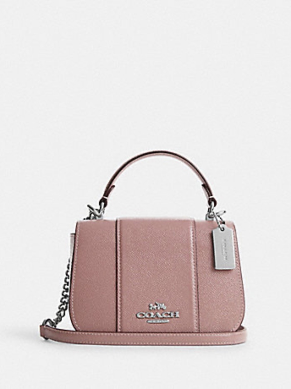 Coach Lysa Top Handle Silver/Dusty Rose Handbag Purse CM192 AUTHENTIC